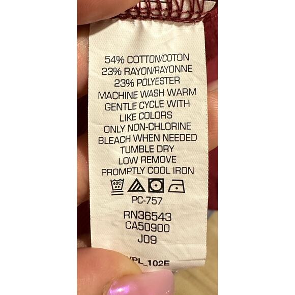 Van Heusen Men's Red Ribbed Short Sleeve Polo-shirt  Size XL - Picture 7 of 7